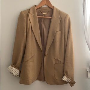 Trina Turk Light Brown Alferd Knit Jacket Blazer